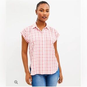Loft Plaid Dolman Everyday Shirt Gingham Sz XS LIKE NEW 🍂❤️🍁